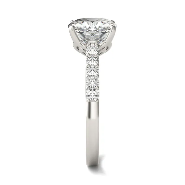 Cushion Signature Bold Side-Stone Engagement Ring