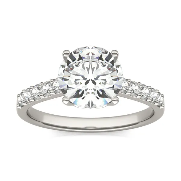 Round Brilliant Signature Bold Side-Stone Engagement Ring