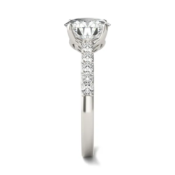 Round Brilliant Signature Bold Side-Stone Engagement Ring
