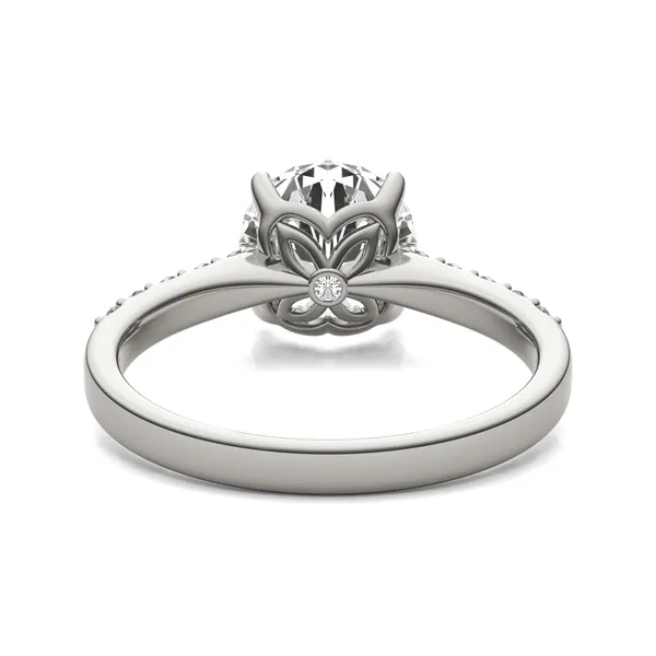 Round Hearts & Arrows Signature Bold Side-Stone Engagement Ring