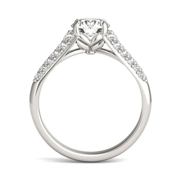 Round Brilliant Signature Pavé Side-Stone Engagement Ring