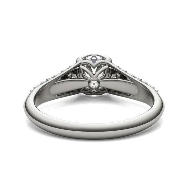 Round Brilliant Signature Pavé Side-Stone Engagement Ring