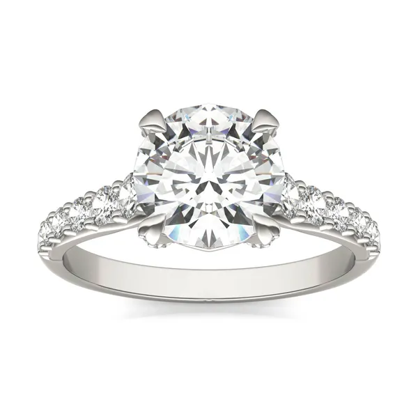 Round Brilliant Luxe Accented Trellis Engagement Ring