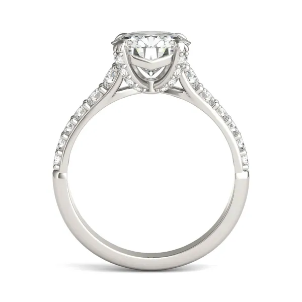 Round Brilliant Luxe Accented Trellis Engagement Ring
