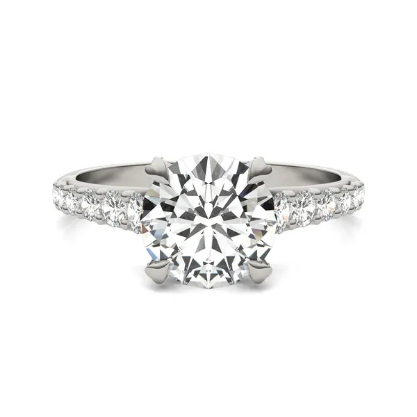 Round Brilliant Luxe Accented Trellis Engagement Ring