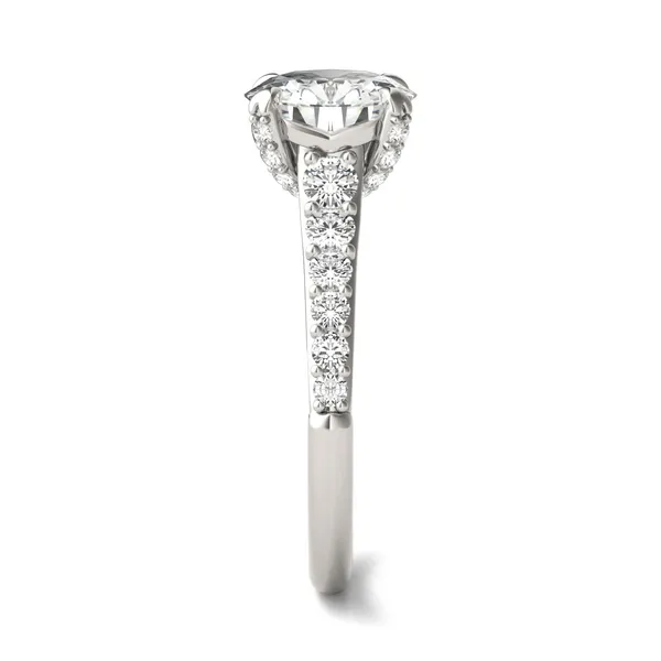 Round Brilliant Luxe Accented Trellis Engagement Ring