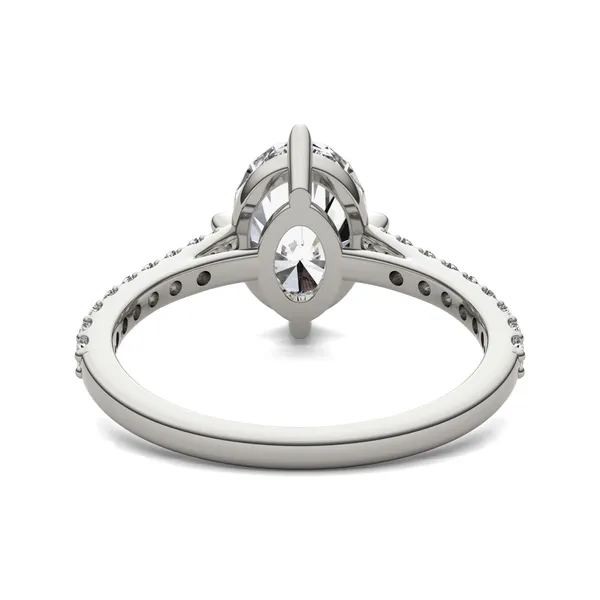 Oval Accented Claw Prong Compass Engagement Ring
