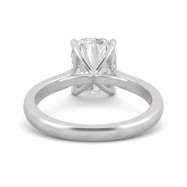 Elongated Cushion Channel Set Cathedral Engagement Ring