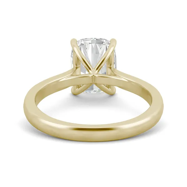 Elongated Cushion Channel Set Cathedral Engagement Ring
