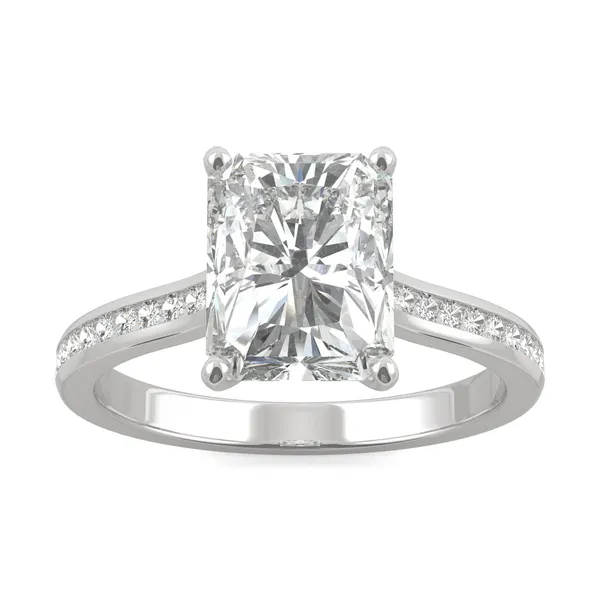 Radiant Channel Set Cathedral Engagement Ring