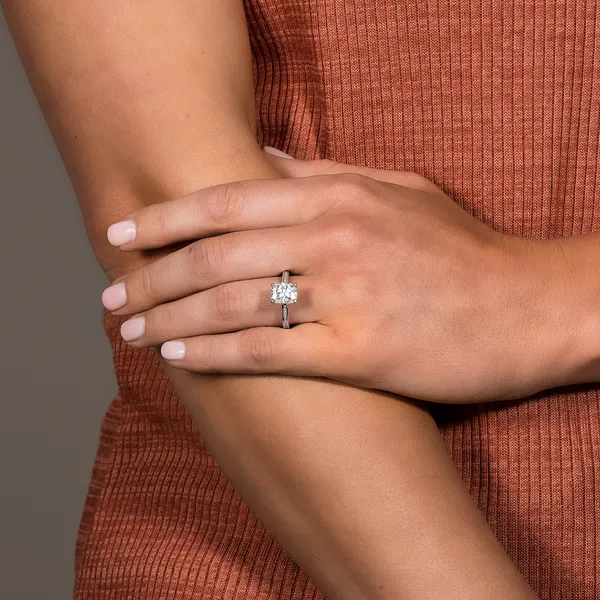 Radiant Channel Set Cathedral Engagement Ring