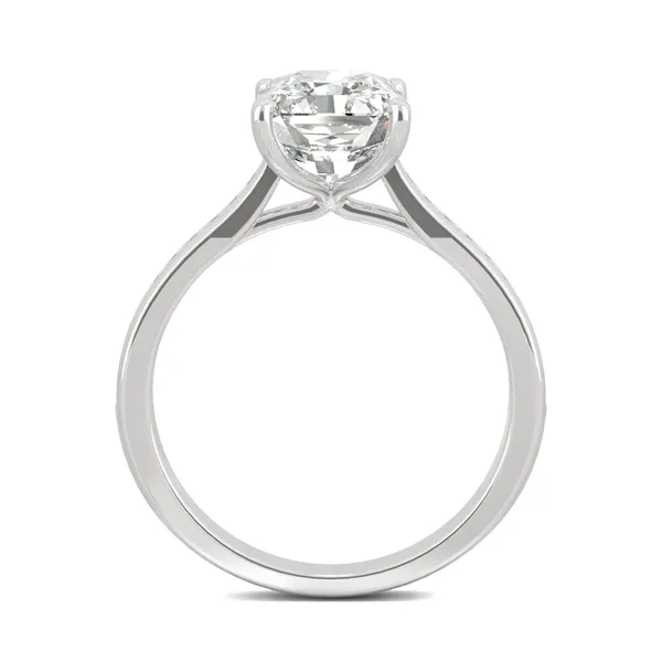 Radiant Channel Set Cathedral Engagement Ring