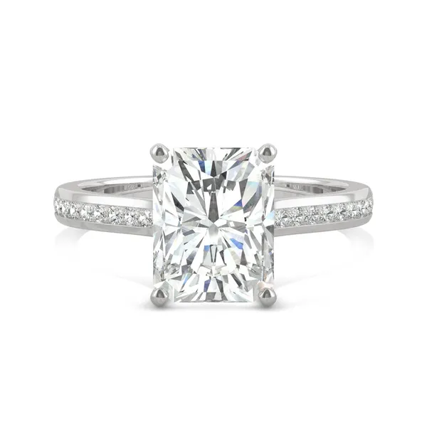 Radiant Channel Set Cathedral Engagement Ring