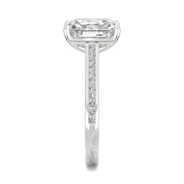 Radiant Channel Set Cathedral Engagement Ring