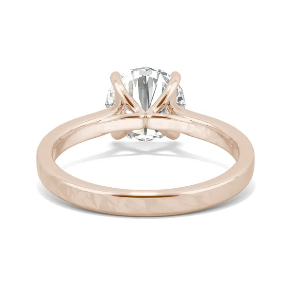 Round Hearts & Arrows Channel Set Cathedral Engagement Ring