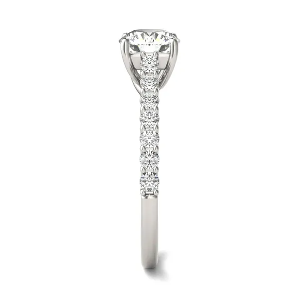 Round Brilliant Shared Prong Open Trellis Engagement Ring