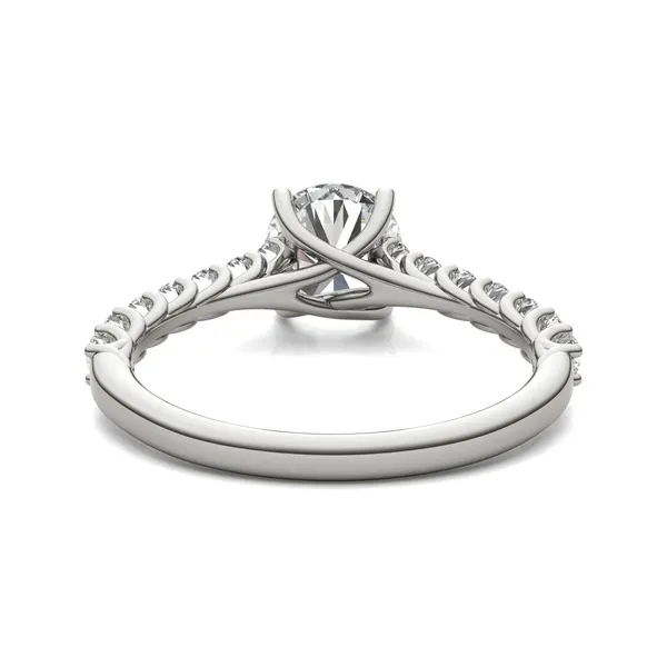 Round Brilliant Shared Prong Open Trellis Engagement Ring