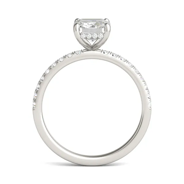 Emerald Classic Accented Hidden Halo Engagement Ring