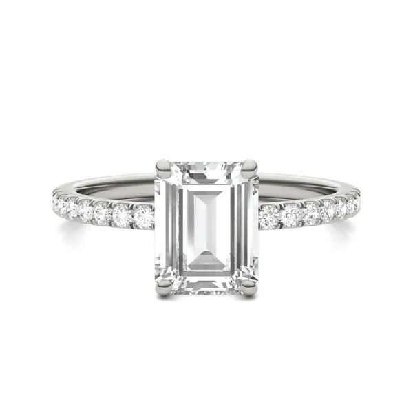 Emerald Classic Accented Hidden Halo Engagement Ring