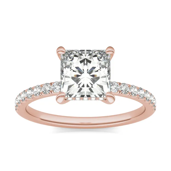 Princess Classic Accented Hidden Halo Engagement Ring