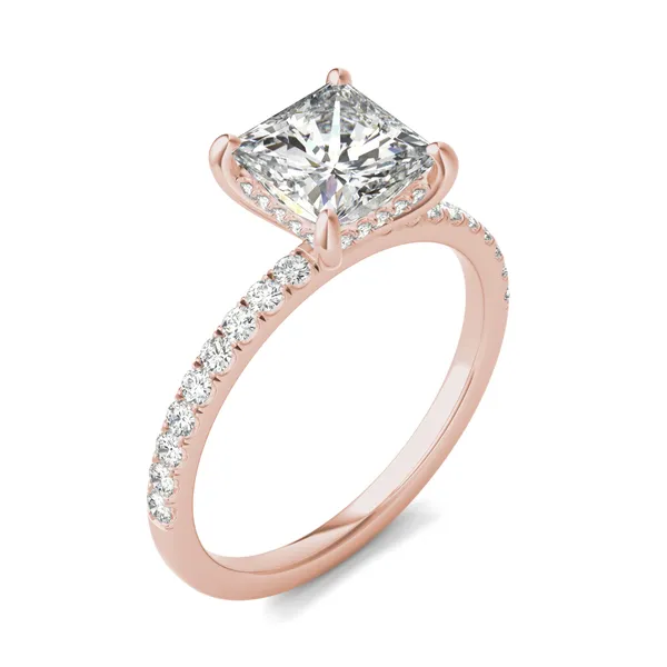 Princess Classic Accented Hidden Halo Engagement Ring