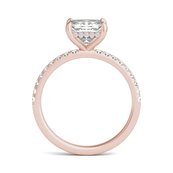 Princess Classic Accented Hidden Halo Engagement Ring