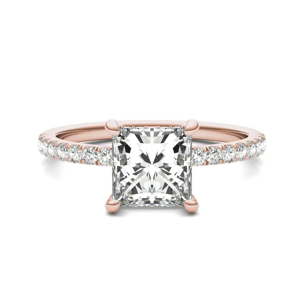 Princess Classic Accented Hidden Halo Engagement Ring