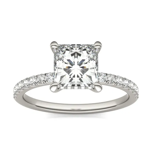 Princess Classic Accented Hidden Halo Engagement Ring