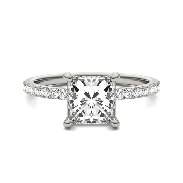 Princess Classic Accented Hidden Halo Engagement Ring