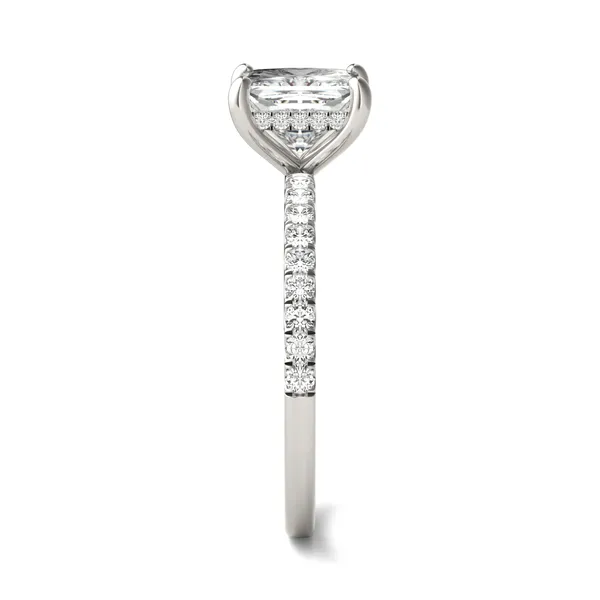 Princess Classic Accented Hidden Halo Engagement Ring