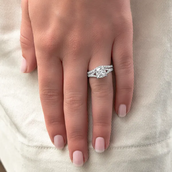 Cushion Duet Engagement Ring