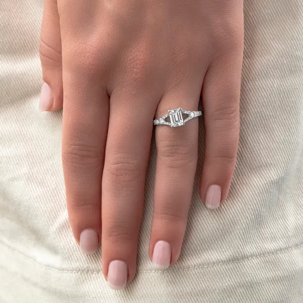 Emerald Duet Engagement Ring
