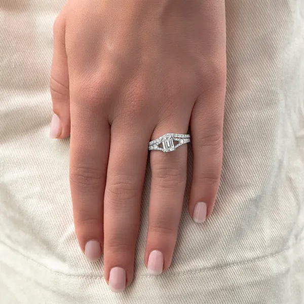 Emerald Duet Engagement Ring