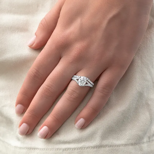 Oval Duet Engagement Ring
