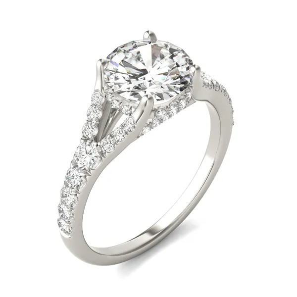 Round Brilliant Duet Engagement Ring