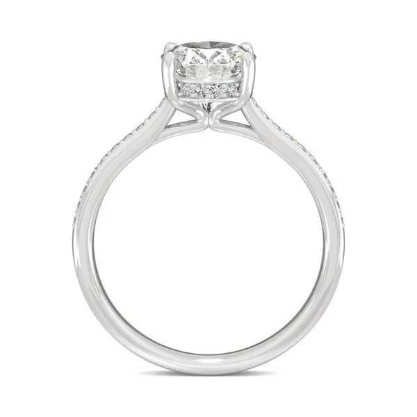 Oval Eternal Side-Stone Hidden Halo Engagement Ring