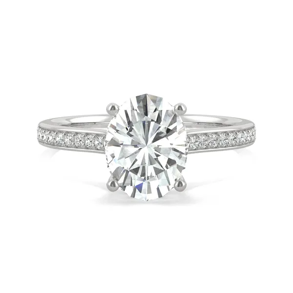 Oval Eternal Side-Stone Hidden Halo Engagement Ring