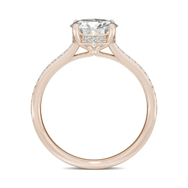 Round Hearts & Arrows Eternal Side-Stone Hidden Halo Engagement Ring