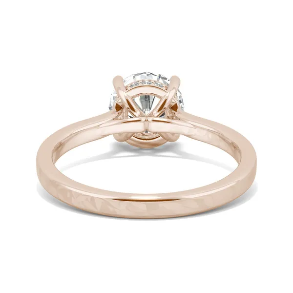 Round Hearts & Arrows Eternal Side-Stone Hidden Halo Engagement Ring
