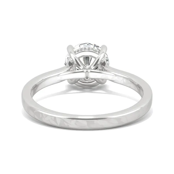 Round Hearts & Arrows Eternal Side-Stone Hidden Halo Engagement Ring