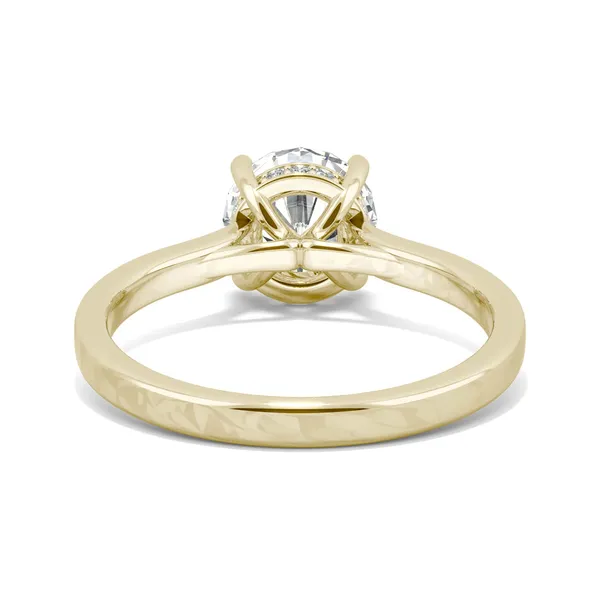 Round Hearts & Arrows Eternal Side-Stone Hidden Halo Engagement Ring