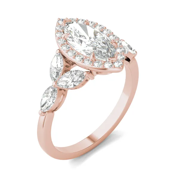 Marquise Iris Halo Engagement Ring