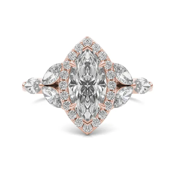 Marquise Iris Halo Engagement Ring