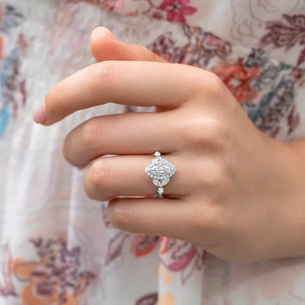Marquise Iris Halo Engagement Ring