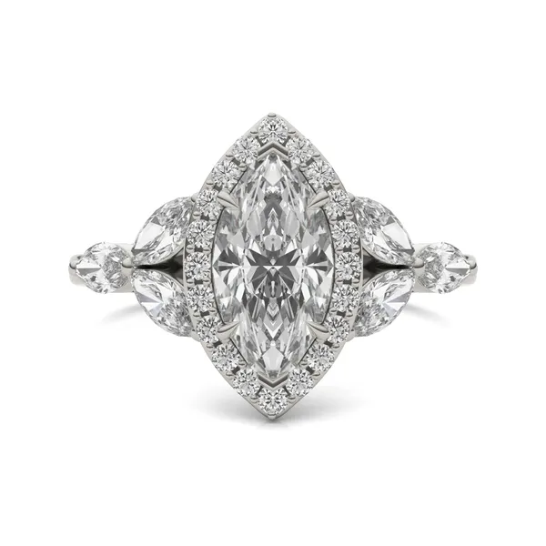 Marquise Iris Halo Engagement Ring