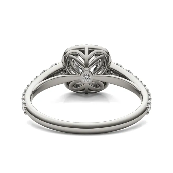 Cushion Hearts & Arrows Signature Graduated Halo Engagement Ring