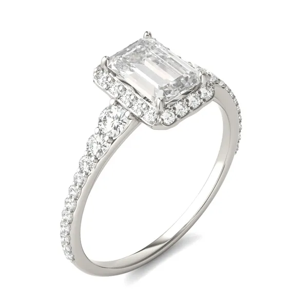 Emerald Signature Graduated Halo Engagement Ring