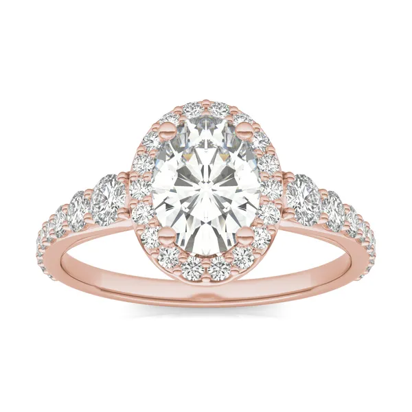 Oval Signature Graduated Halo Engagement Ring