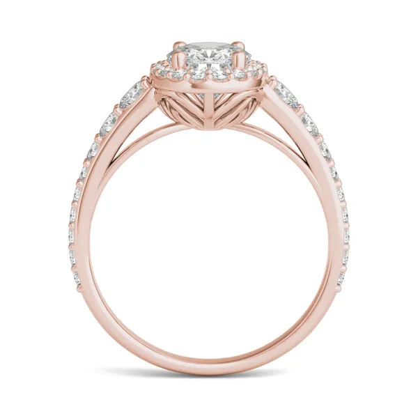 Oval Signature Graduated Halo Engagement Ring