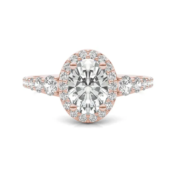 Oval Signature Graduated Halo Engagement Ring